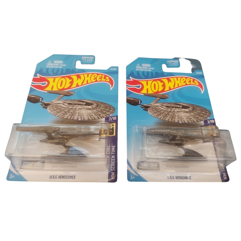 2x Hot Wheels Star Trek USS Vengeance HW Screen Time 52/250 Diecast Lot 2018